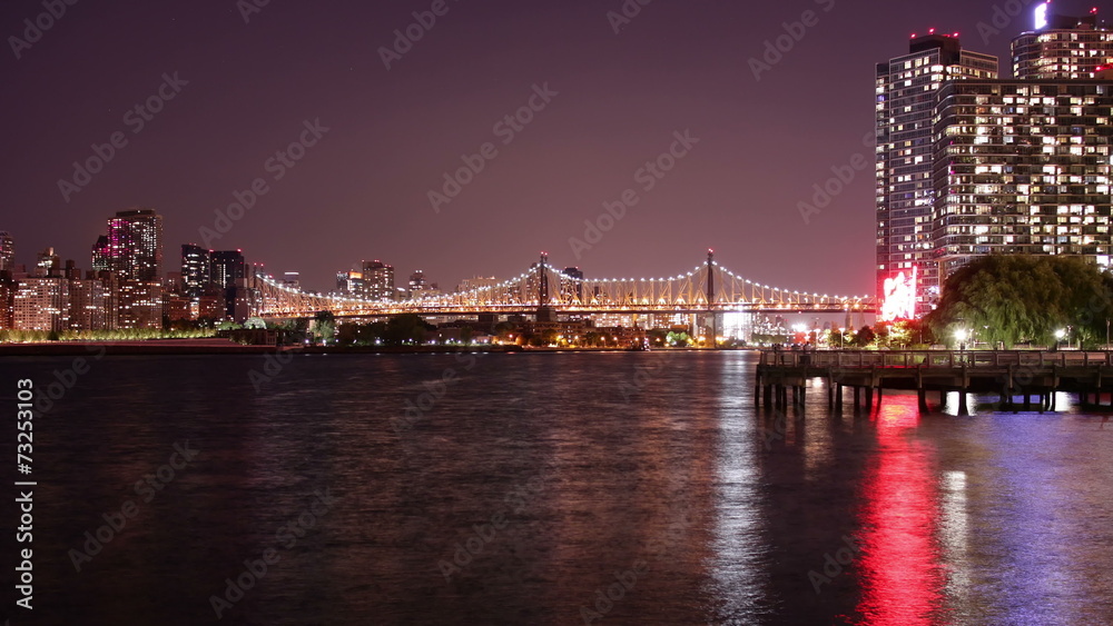 queensboro bridge night light 4k time lapse from new york queensboro bridge night light 4k time lapse from new york