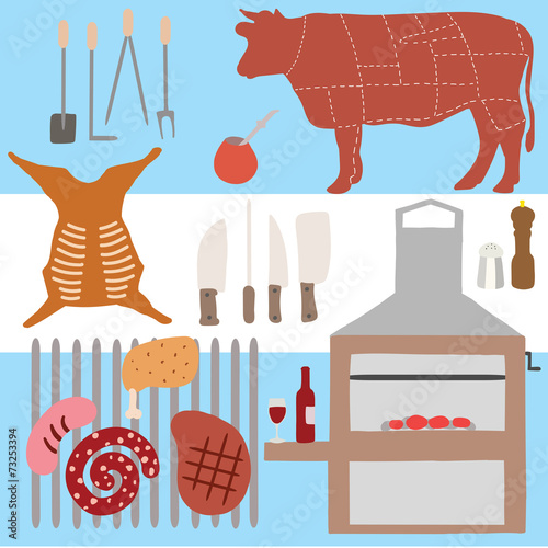 Vector symbols of Argentine asado