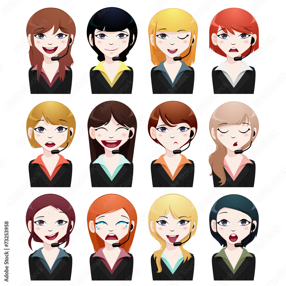 business woman avatar set business woman avatar set