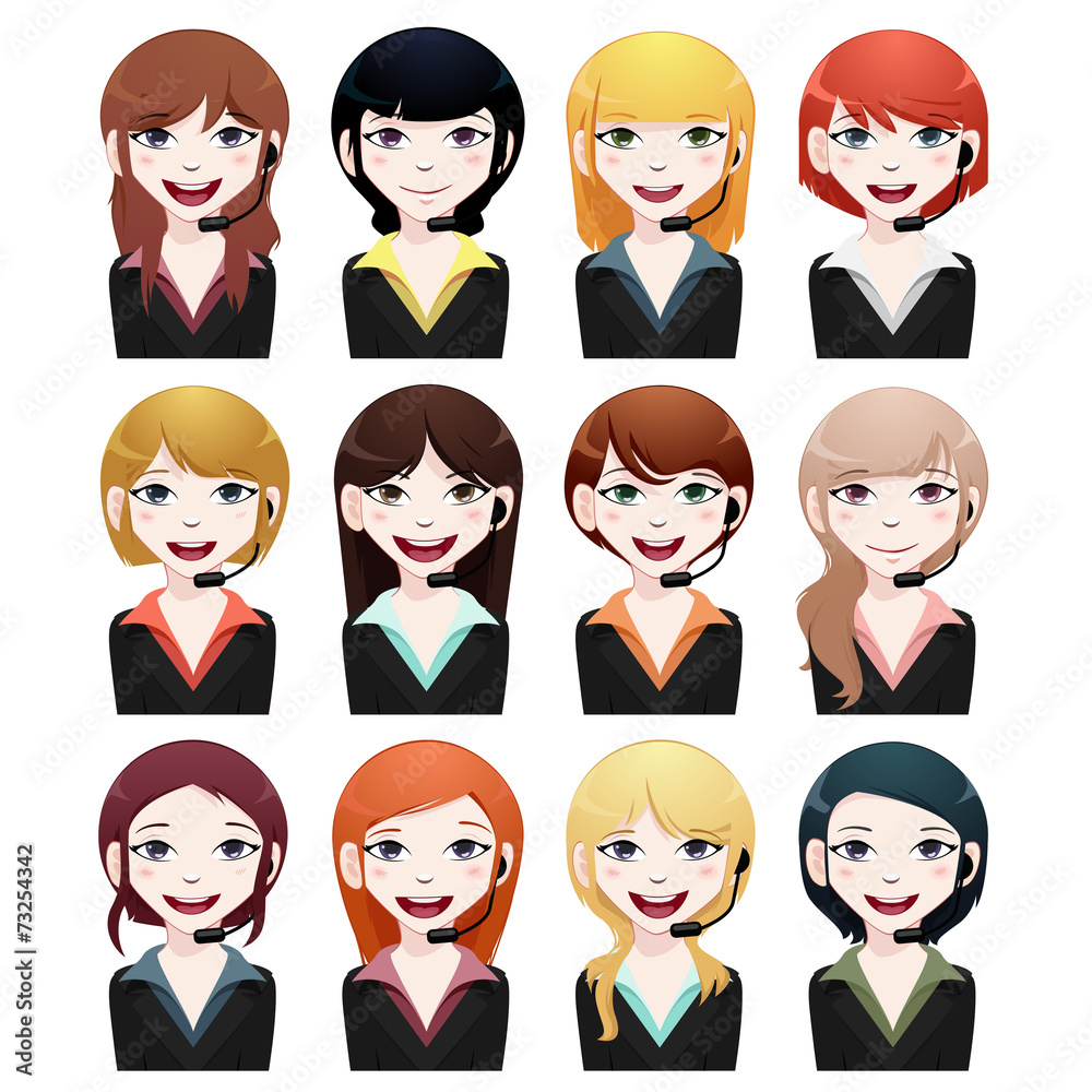 business woman avatar set business woman avatar set