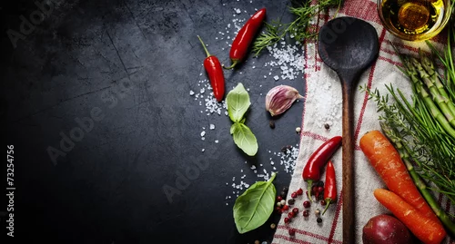 Obraz Drewniana łyżka i składniki