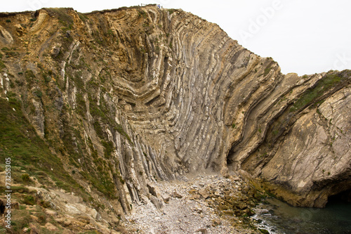 Folded strata on the Jurassic Coastline, Dorset, UK photo