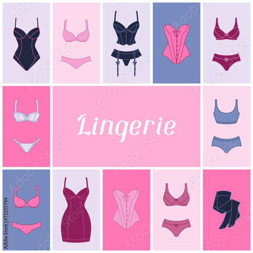 Fashion lingerie background design with female underwear.