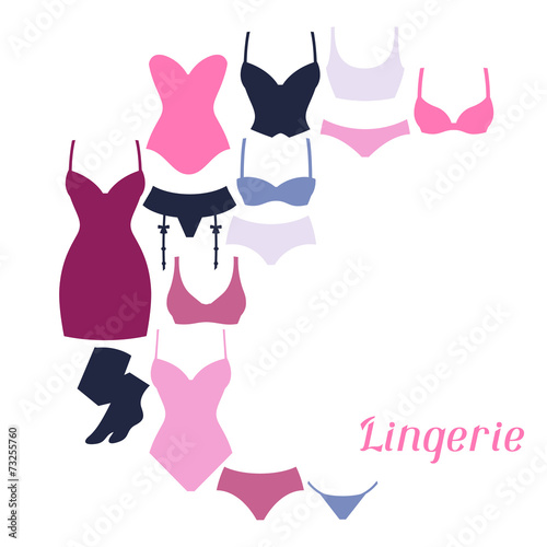 Fashion lingerie background design with female underwear.
