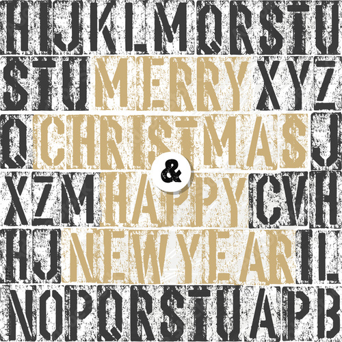 Merry Christmas Letterpress Concept With Colorful Letters
