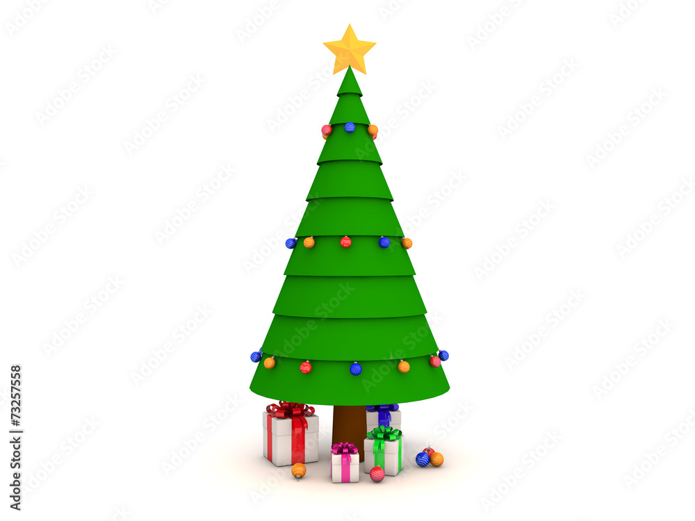 christmas tree isolated on white background