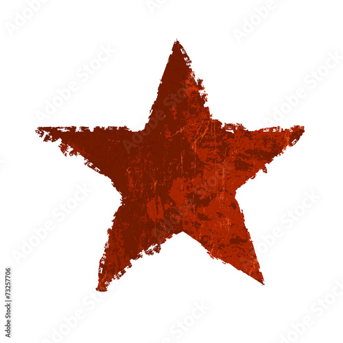 Red grunge star. Vector