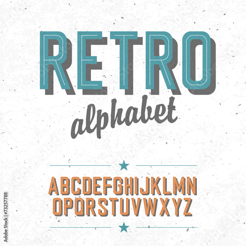 Old cinema styled alphabet. With textured background, vector, EP