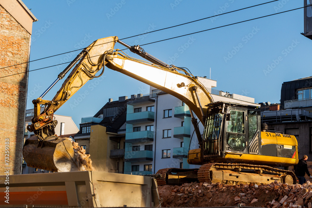 Baustelle beim Abbruch eines Hauses