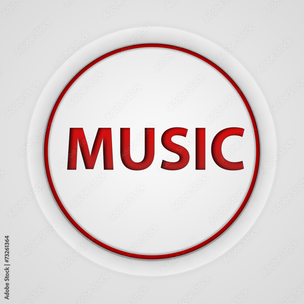 music circular icon on white background music circular icon on white background