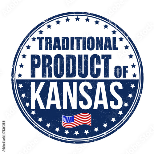 Traditional product of Kansas stamp