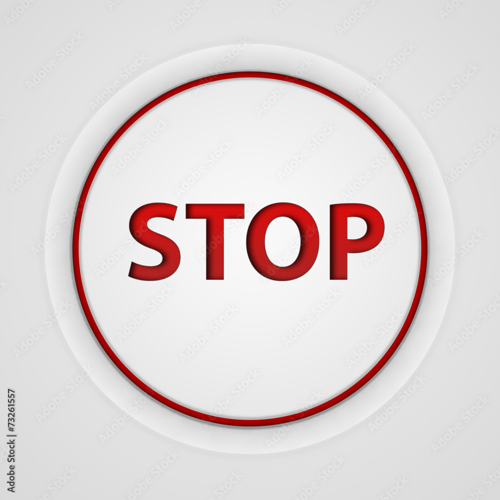 stop circular icon on white background stop circular icon on white background