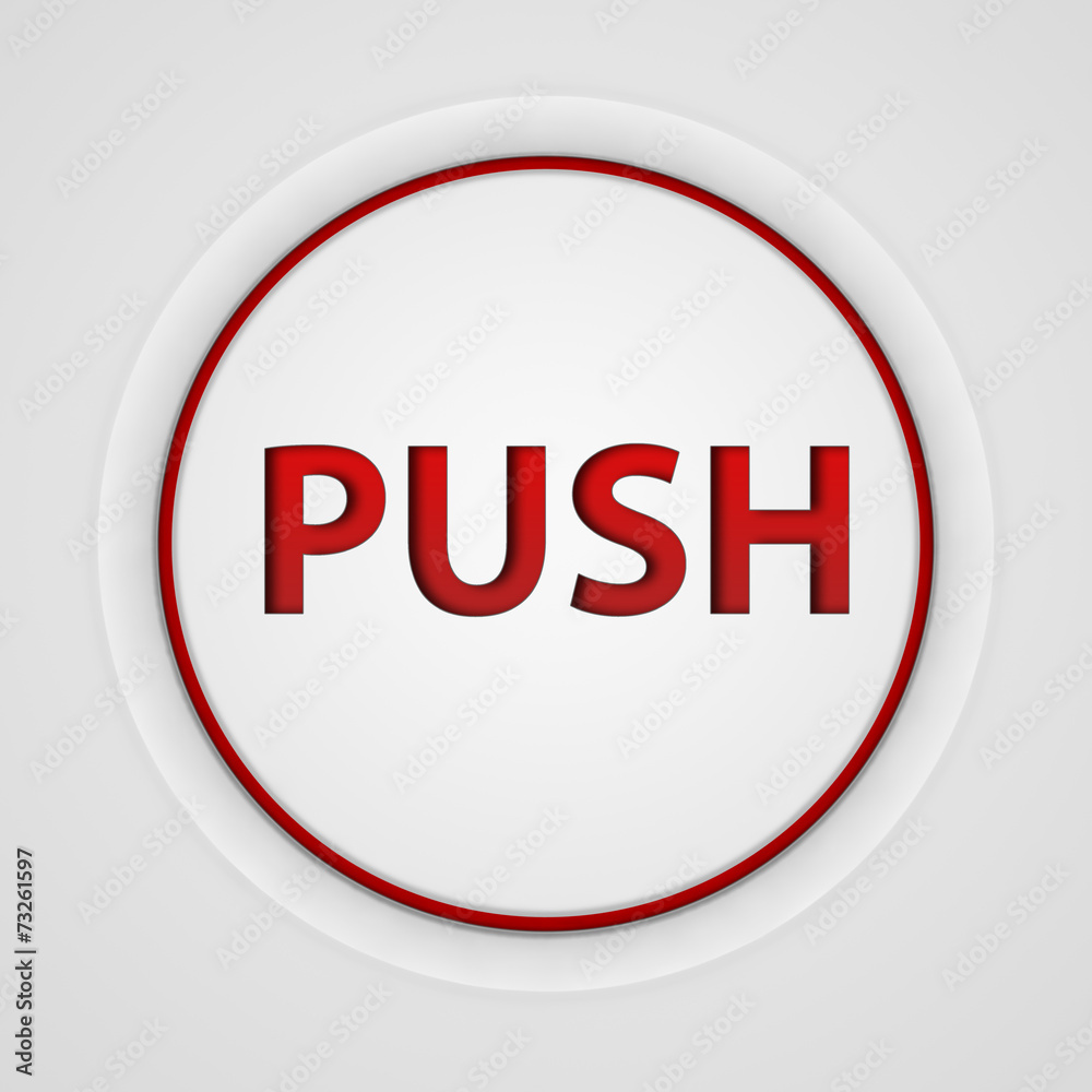 push circular icon on white background push circular icon on white background