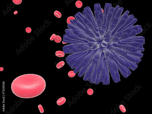 Bacterium on black background. Raster №11 photo