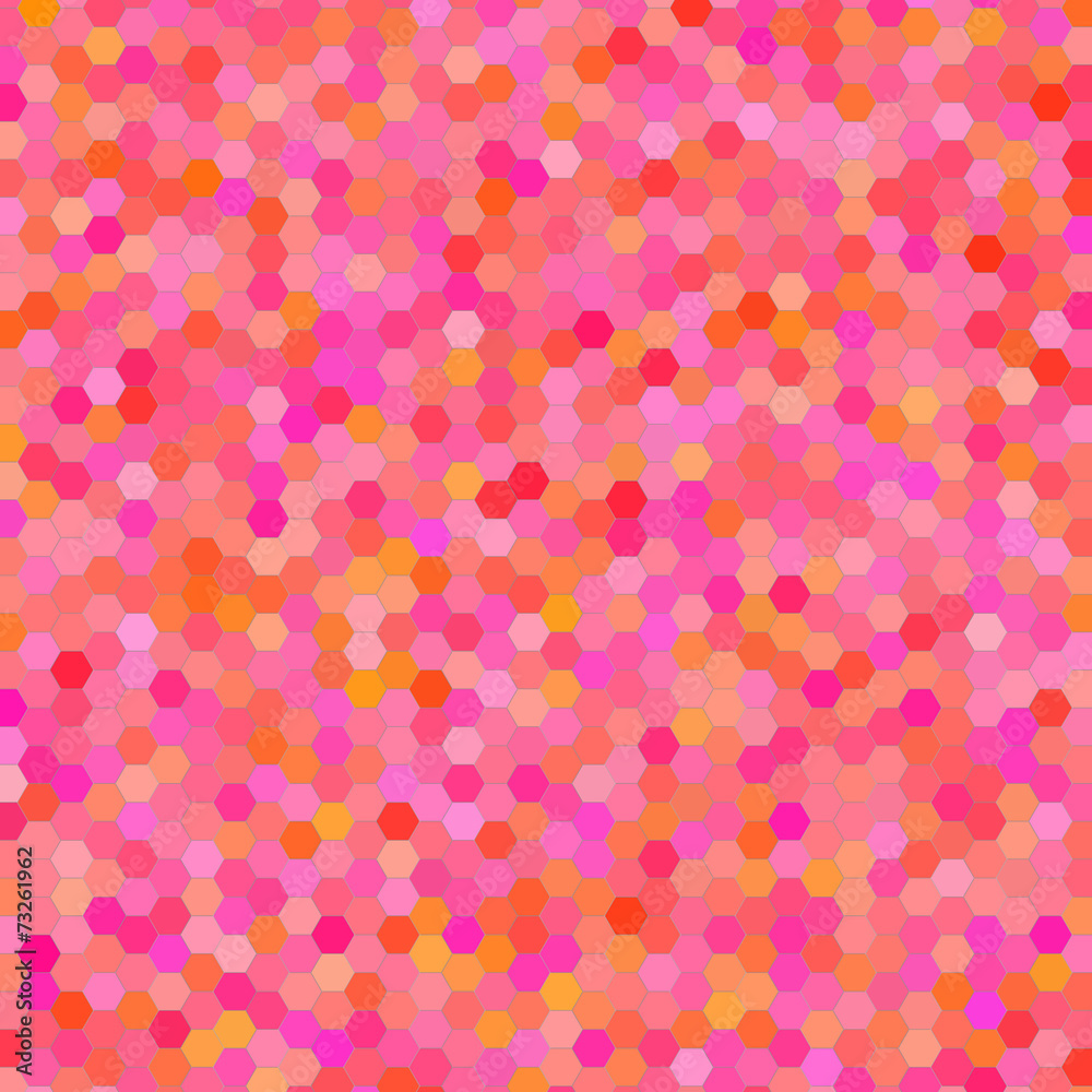 Background with small red hexagons. Raster