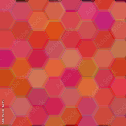 Background of dark red hexagons. Raster