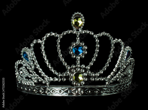 silver tiara on the black background