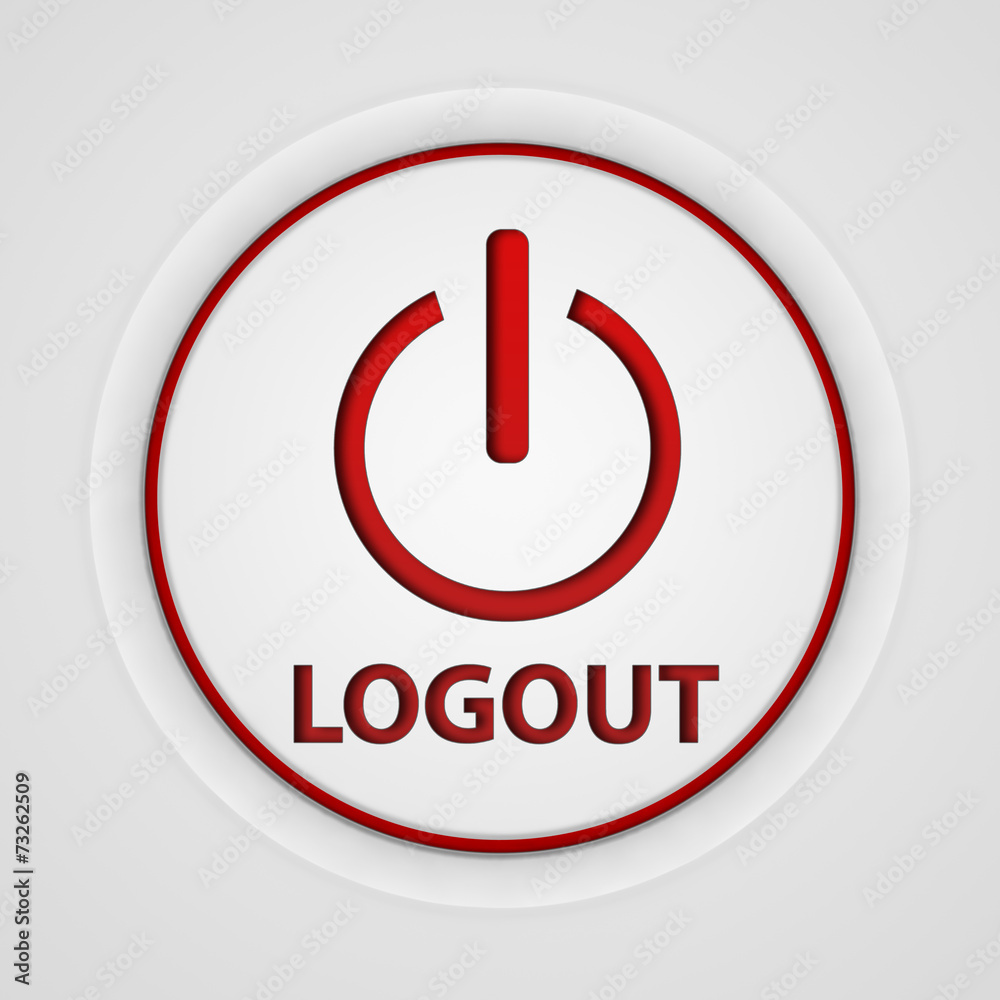 Logout circular icon on white background Logout circular icon on white background