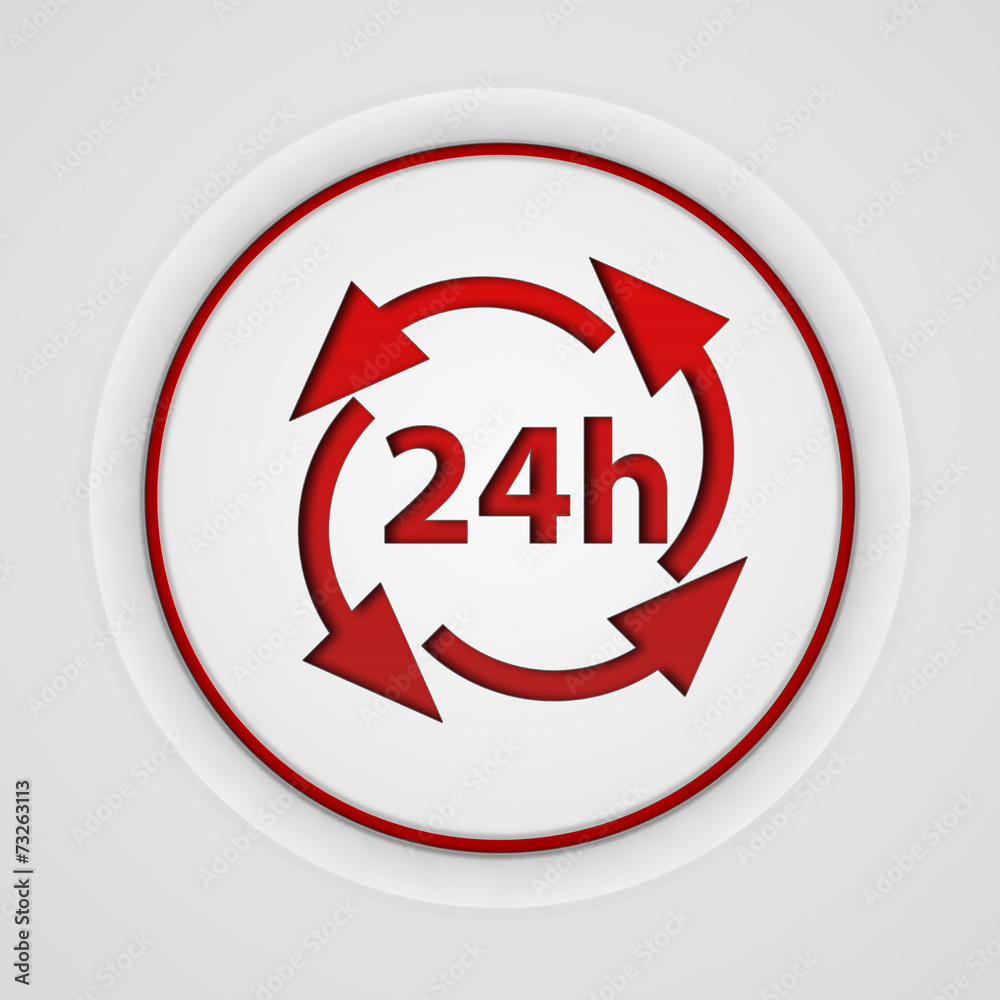 24 hours circular icon on white background 24 hours circular icon on white background