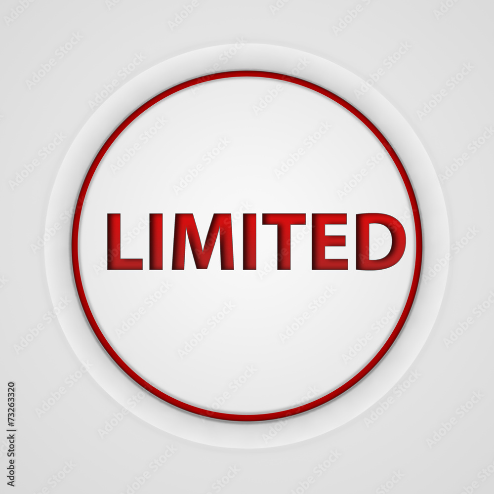 Limited circular icon on white background Limited circular icon on white background