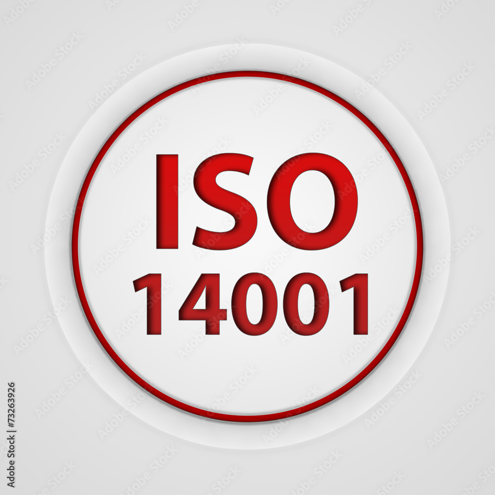 Iso 14001 circular icon on white background Iso 14001 circular icon on white background