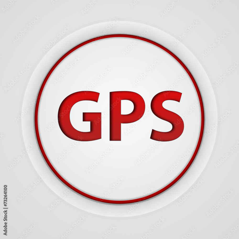 Gps circular icon on white background Gps circular icon on white background