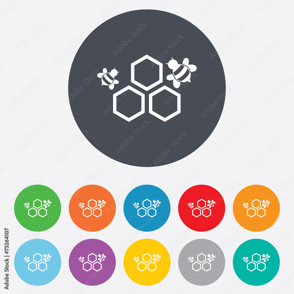 Honeycomb sign icon. Honey cells symbol.