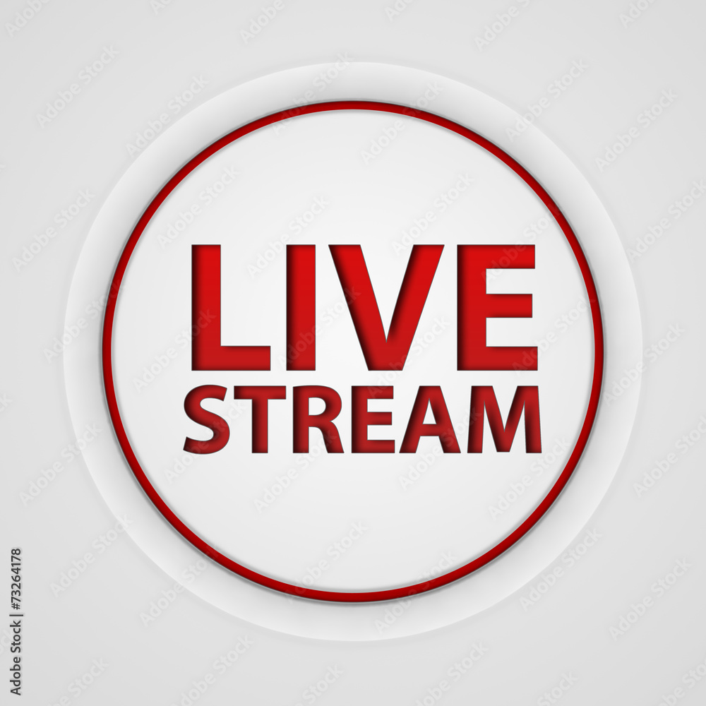 Live stream circular icon on white background Live stream circular icon on white background