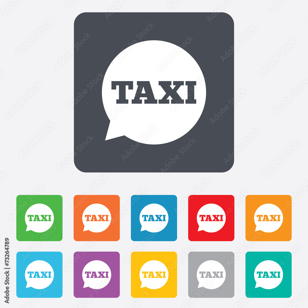 Taxi speech bubble sign icon. Public transport. Taxi speech bubble sign icon. Public transport.