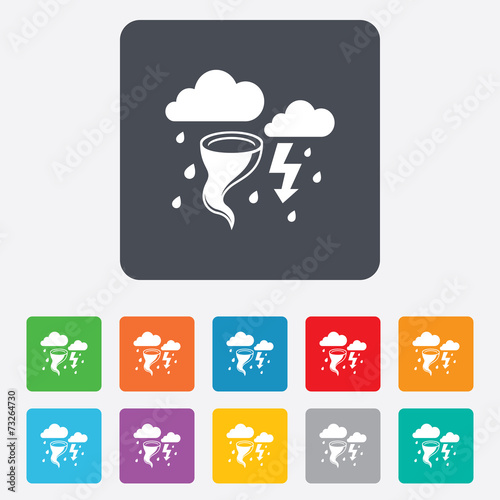 Storm bad weather sign icon. Gale hurricane.