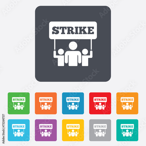 Strike sign icon. Group of people symbol.
