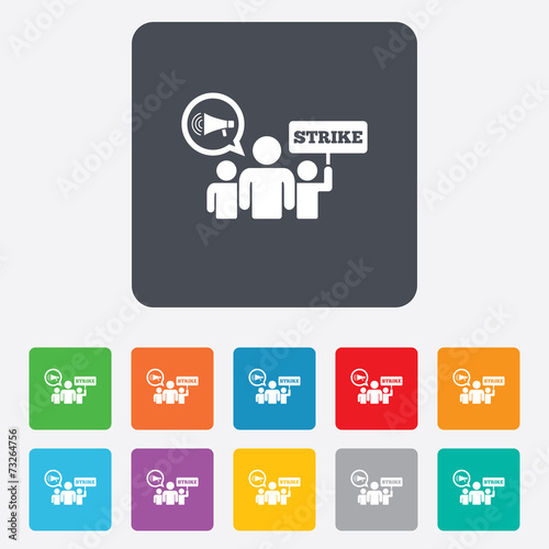 Strike sign icon. Group of people symbol.