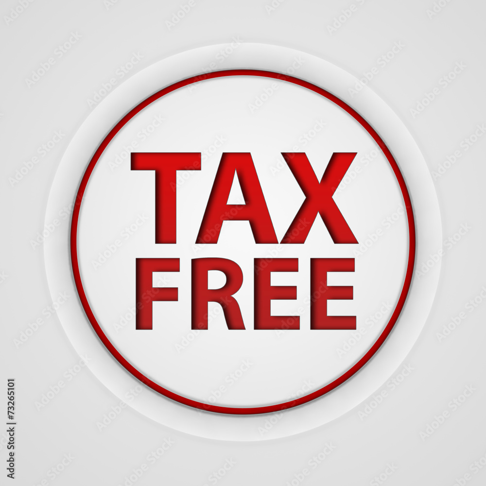 Tax free circular icon on white background Tax free circular icon on white background