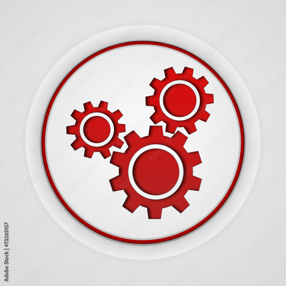 Settings circular icon on white background Settings circular icon on white background