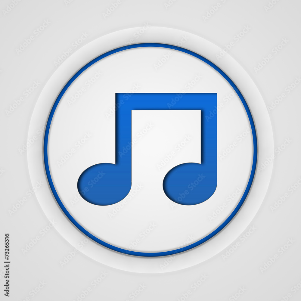 music circular icon on white background music circular icon on white background