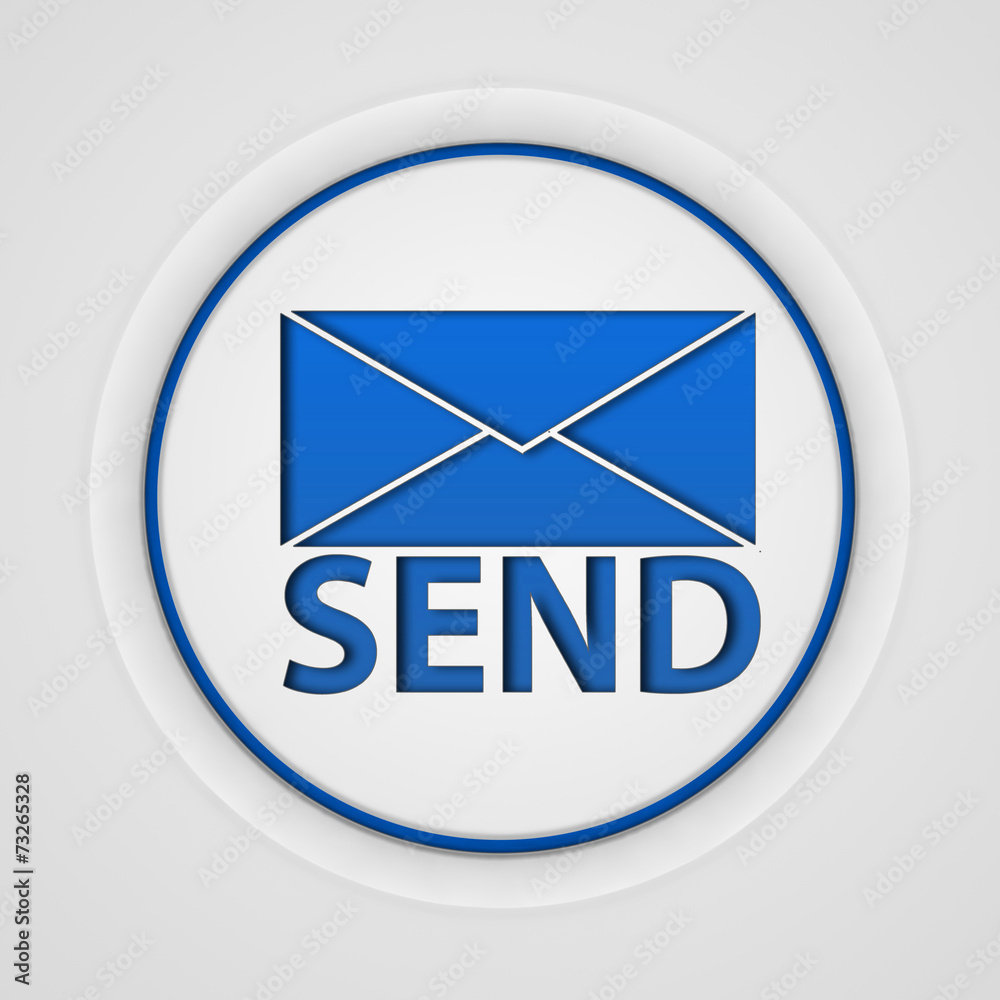 send circular icon on white background
