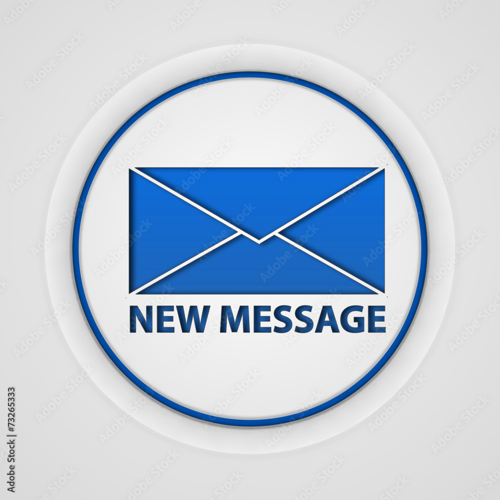 new mesage circular icon on white background new mesage circular icon on white background