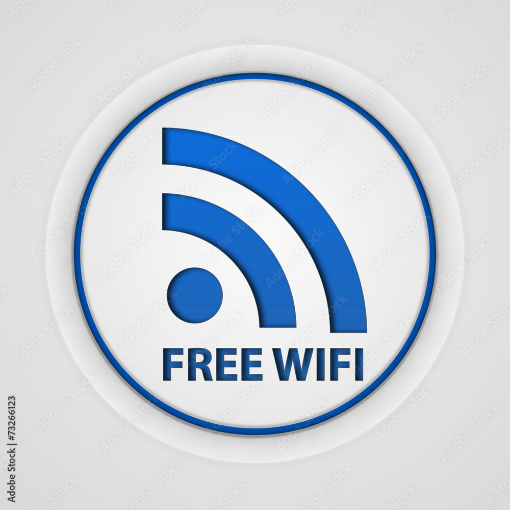 Free wifi circular icon on white background Free wifi circular icon on white background