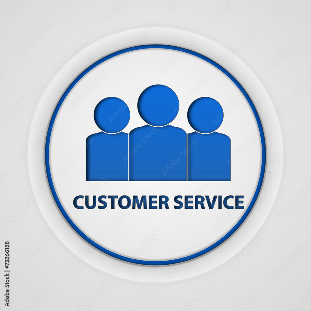 Customer service circular icon on white background Customer service circular icon on white background