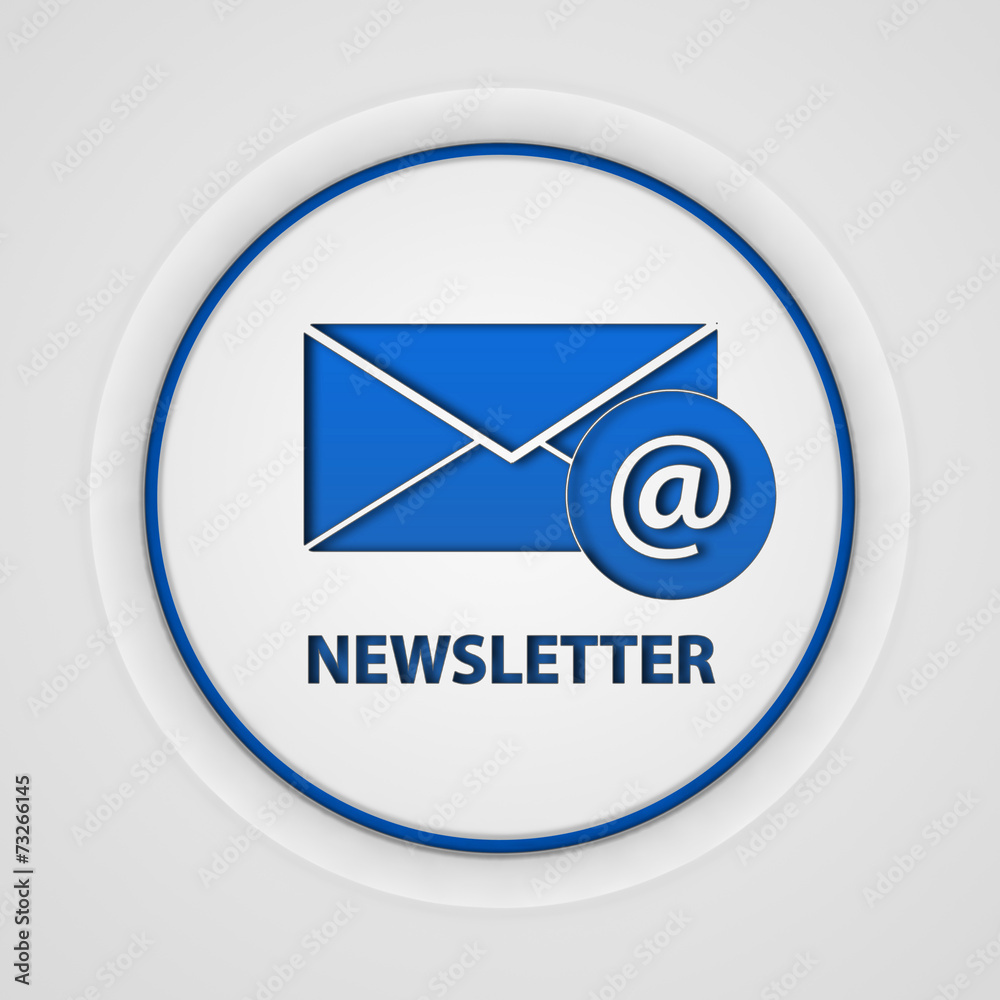 Newsletter circular icon on white background Newsletter circular icon on white background