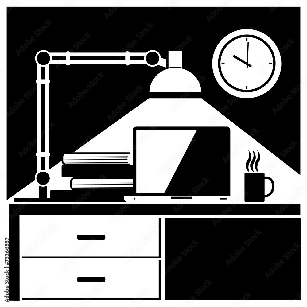 Fototapeta premium workplace black and white