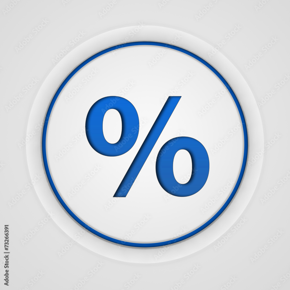 Percent circular icon on white background
