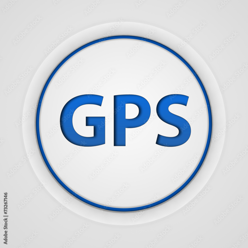 Gps circular icon on white background Gps circular icon on white background