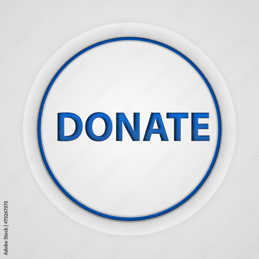 Donate circular icon on white background Donate circular icon on white background