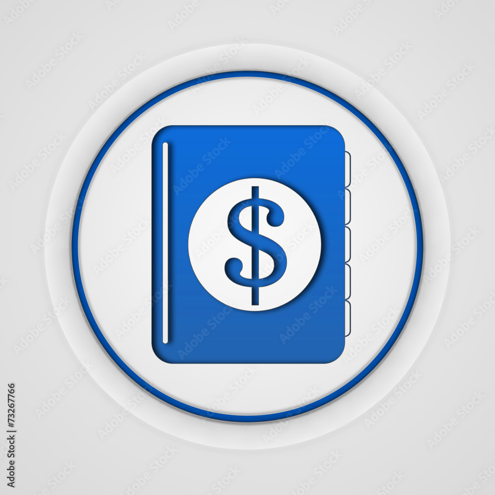 dollar money book circular icon on white background dollar money book circular icon on white background