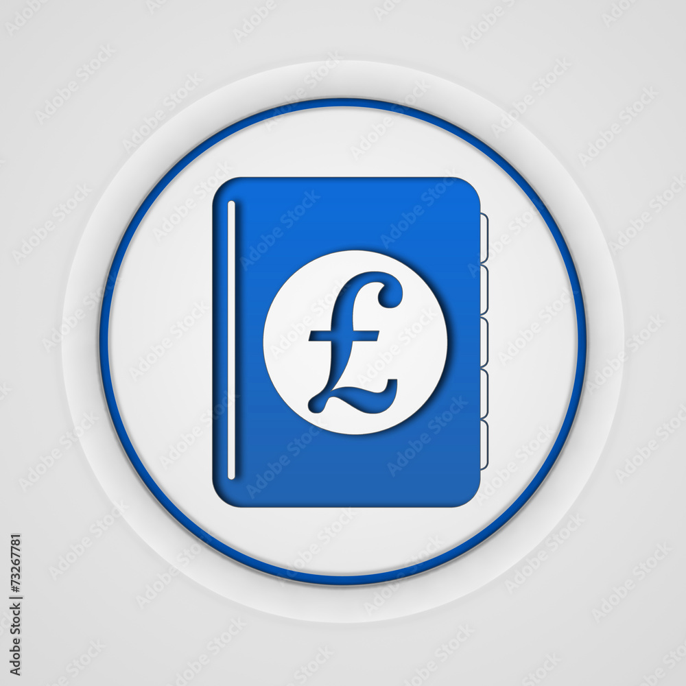 pound money book circular icon on white background pound money book circular icon on white background