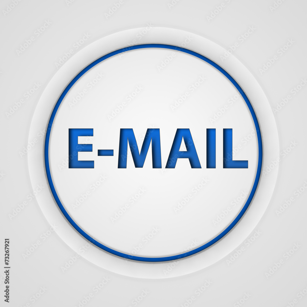 E-mail circular icon on white background E-mail circular icon on white background