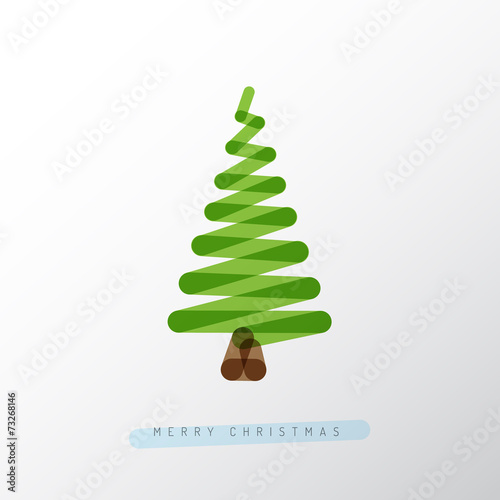 Simple vector christmas tree made from one line