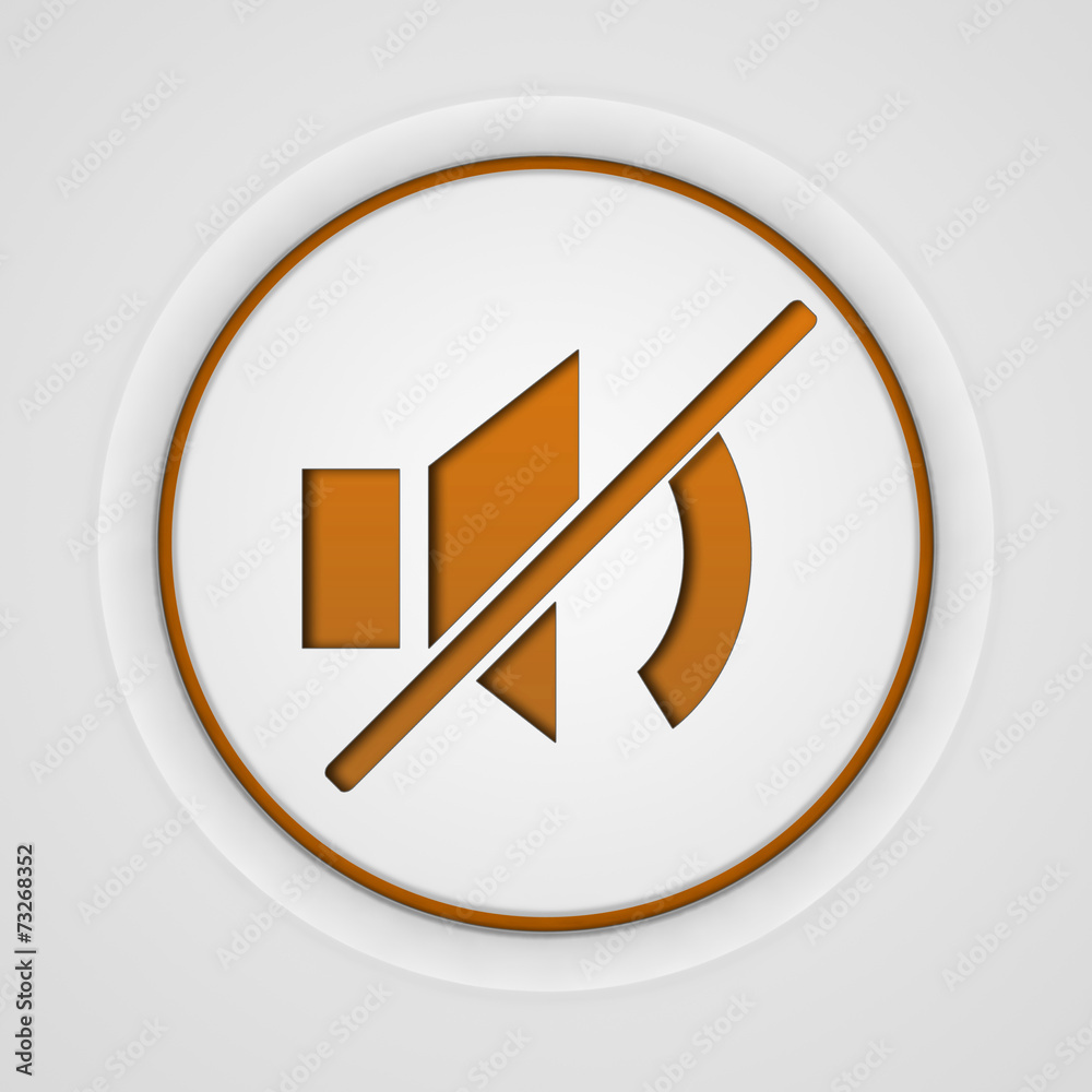 mute circular icon on white background mute circular icon on white background