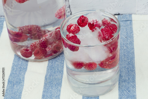 water ice frozen raspberries